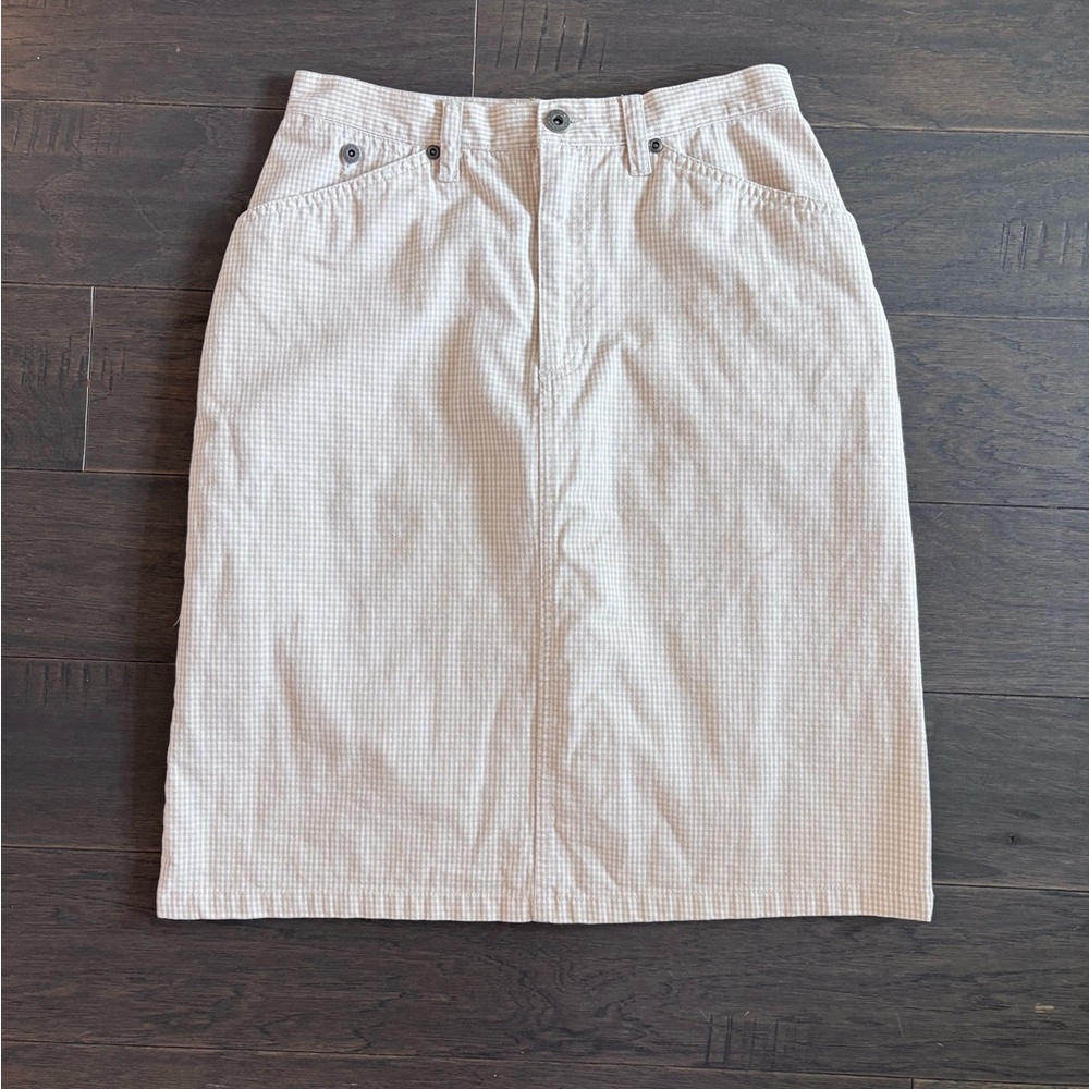 Vintage Beige Gingham Skirt